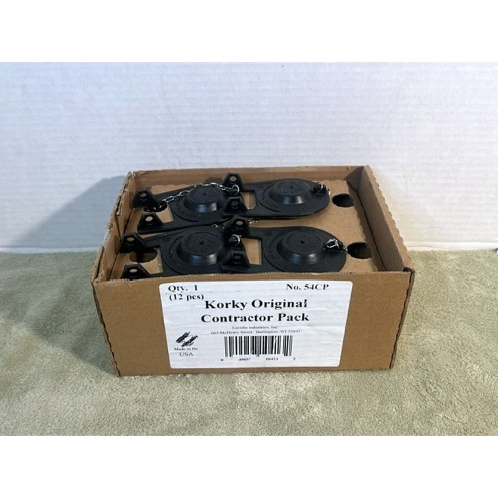 12 Korky Flapper 54CP Universal Fit  2" Black Rubber Toilet Tank Contractor Pack